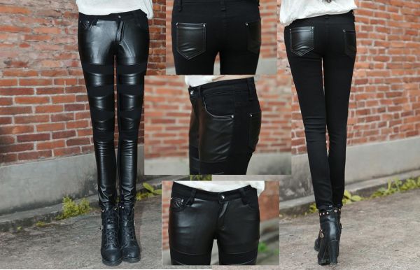 Calça em couro ecológico Skinny Modern Basic #CL015